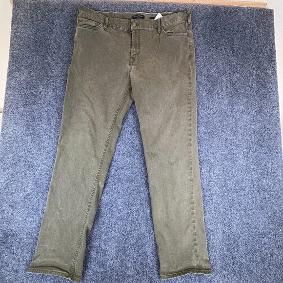 Banana Republic Traveler‎ Twill Pants Mens 38x31 Vintage Green Cotton Slim Fit