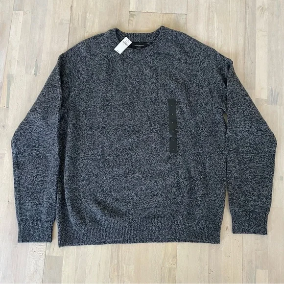 Banana Republic Men's Charcoal Gray Black Crewneck Sweater Large, Very Soft