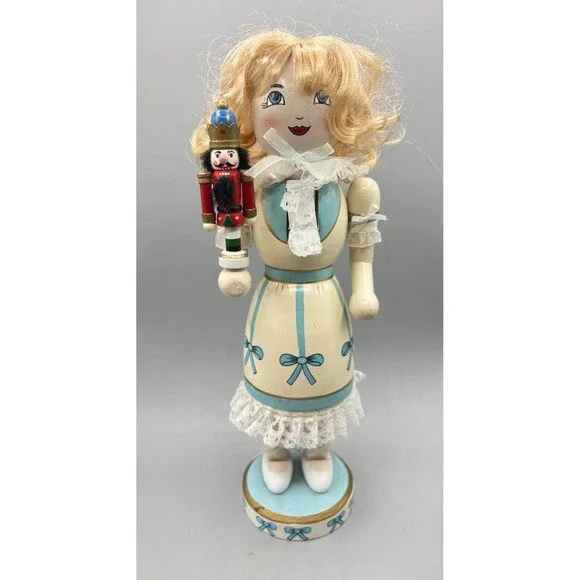 Santas Workshop Clara Wooden Nutcracker Holding Mini Soldier 14.5