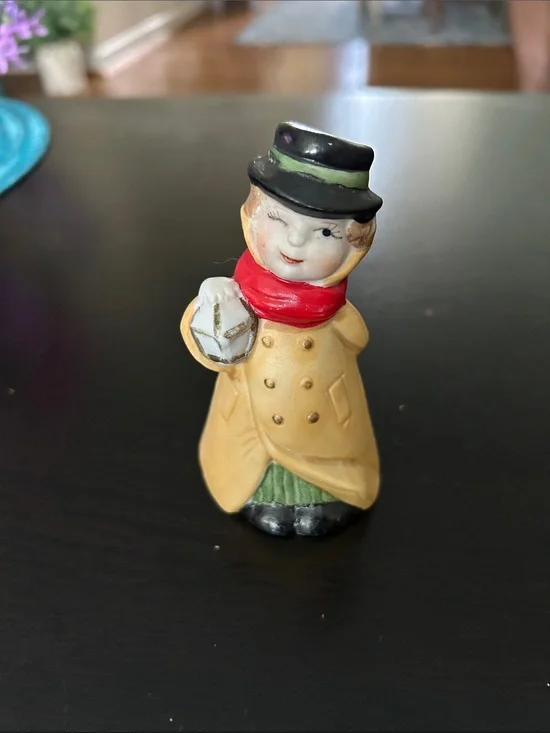JASCO Hand-Painted Caroler Figurine with Red Scarf