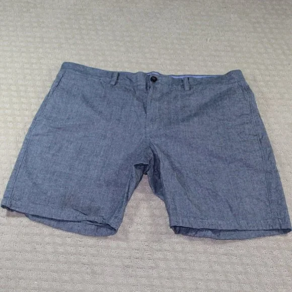 Banana Republic Blue Chambray Flat Front Shorts 38x9