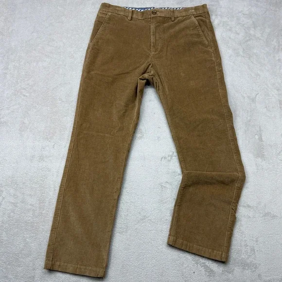 Banana Republic Kentfield Pant Mens 33x30 Acorn Brown Corduroy Straight Leg Prep