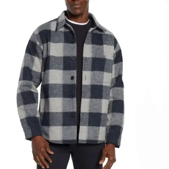 🩵NWT Banana Republic Blue Downtown Plaid Heritage Jacket Men's Large