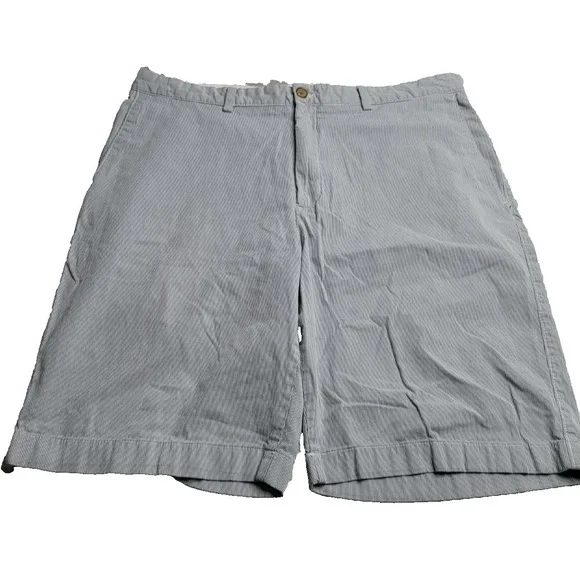 Banana Republic Men's Seersucker Shorts Size 38 Green/White 100% Cotton‎ Preppy