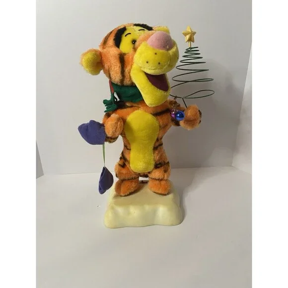 Disney Telco Motion-ette TIGGER w/ CHRISTMAS TREE Animated 17