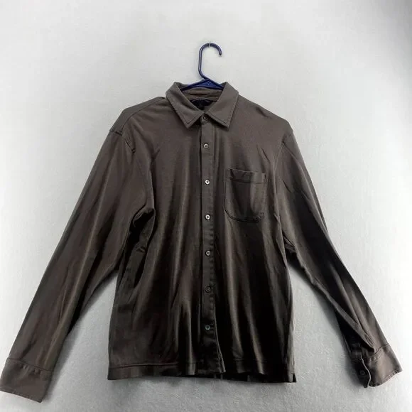 Banana Republic‎ Brown Cloth Soft Material Button Down Shirt Mens Size S