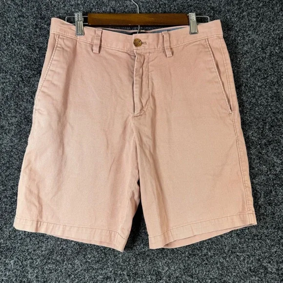 Banana Republic Aiden Shorts Mens 30 Salmon Pink Slim Fit Stretch Chino Cotton