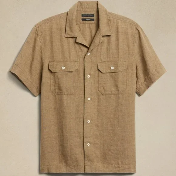 BANANA REPUBLIC EXPEDITION UNTUCKED LINEN SHIRT
