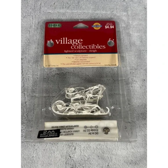 Vintage Lemax Village Collectibles Lighted Sculpture Sleigh Christmas‎ Village