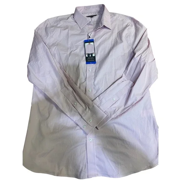 Banana Republic Slim Fit‎ Stretch Poplin Shirt Mens Large Pink Long Sleeve NWT