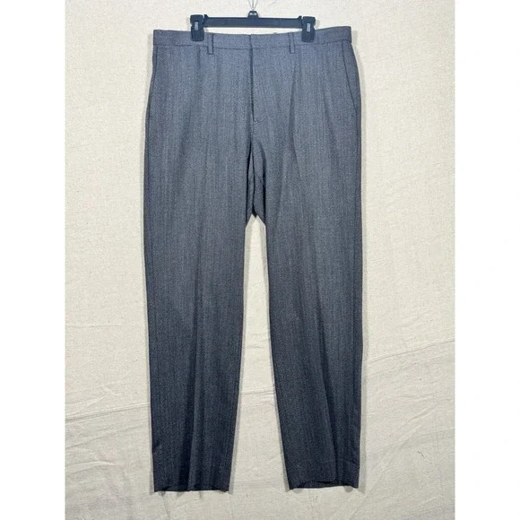 Banana Republic Tailored Slim Fit‎ Dress Pants Mens 36x34 Gray 100% Wool