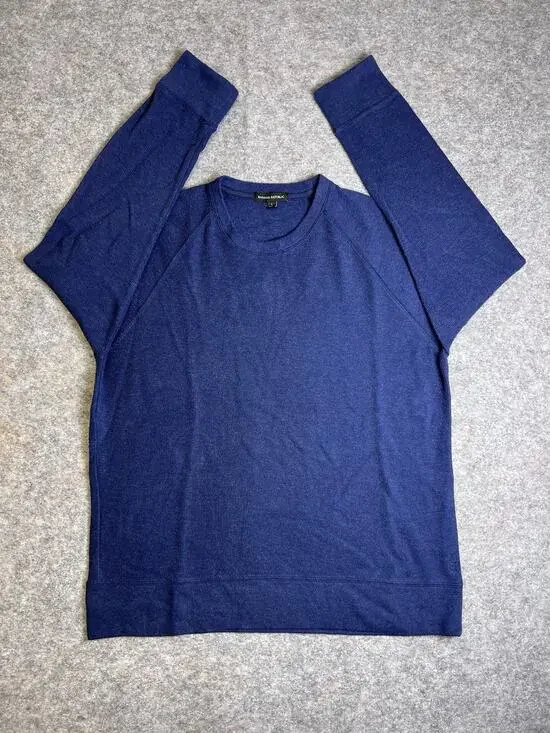 Banana Republic Long Sleeve T-Shirt Mens Size L Blue Waffle Knit Thermal Shirt