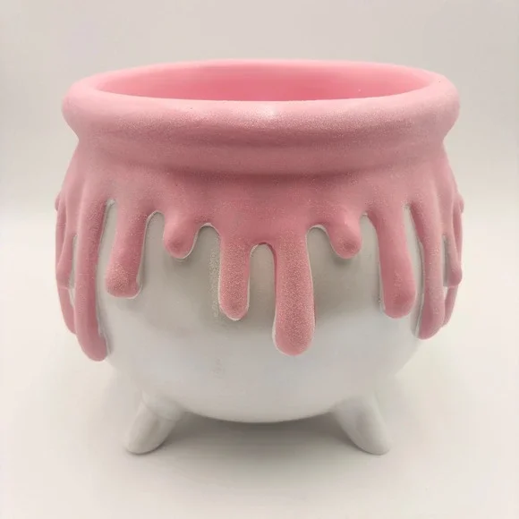 Mystic Blush Pink Drip Halloween Cauldron Pearlescent White Glitter  Pinkoween