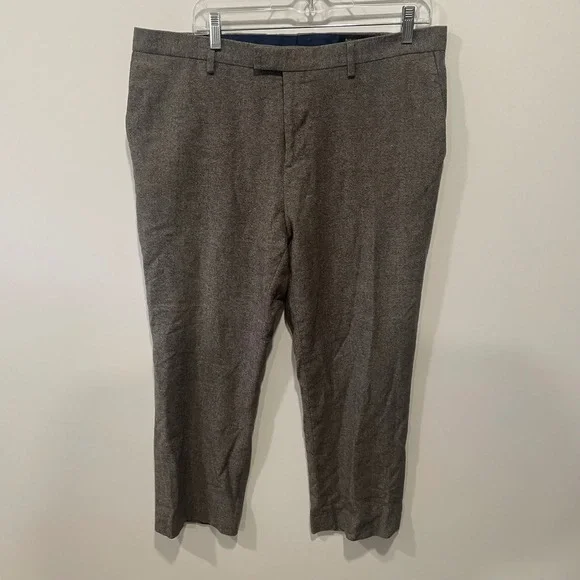 Banana Republic Slim‎ Fit Wool Blend Herringbone Dress Pants Mens 36x30 Gray