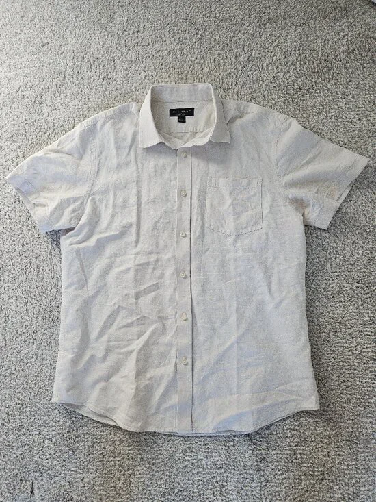 Banana Republic Slim-Fit Linen Blend Shirt in White, Men’s Size Large