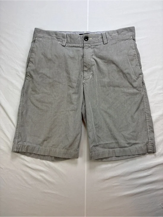 Banana Republic Bermuda Flat-Front Shorts Dark Navy/White stripes