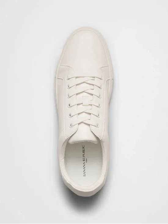 Banana Republic Men's White Vegan Low-Top Sneaker