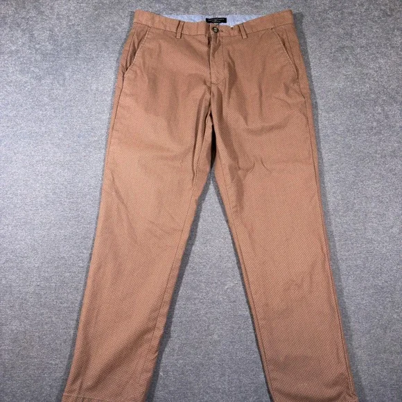 Banana Republic Mason Chino Mens 34x29 Brown Geometric Print Stretch Pants