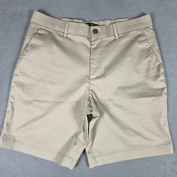 Banana Republic Aiden Men's Khaki Chino Shorts Size 34 Casual Flat Front