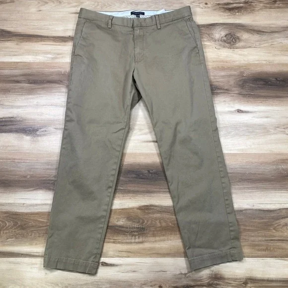 Banana Republic Chinos Men 35x30 Classic Cotton Stretch Aiden Slim Fit Khaki Tan