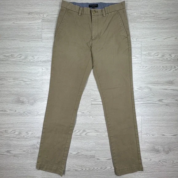 Banana‎ Republic Men's Aiden Chino Pants Khaki Tan 30x32 Slim Fit Stretch Cotton