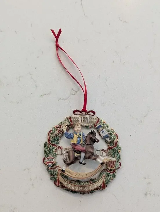 2003 Official White House Christmas Ornament Ulysses S Grant Rocking Horse