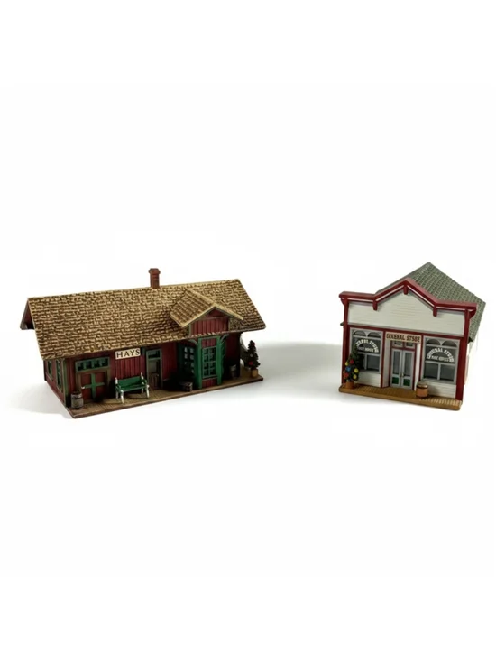 Hallmark Sarah Plain & Tall Pioneer Village Buildings Hays Train Station General