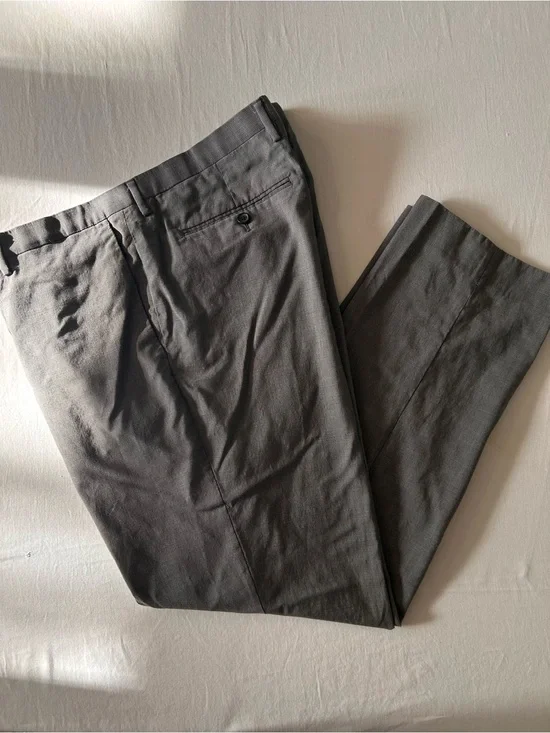 Banana Republic Tollegno 1900 Merino Wool Dress Pants Gray 38x32 Slim Fit