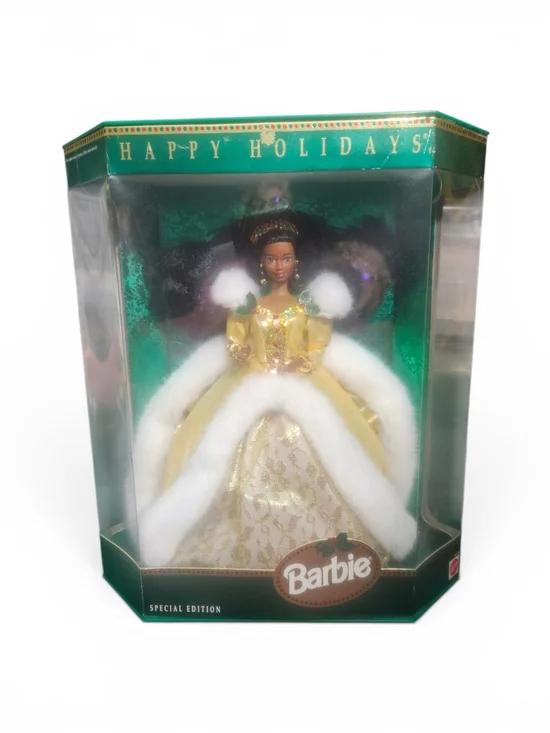Barbie 1994 Happy Holidays Gold and White Holiday Special Edition Doll