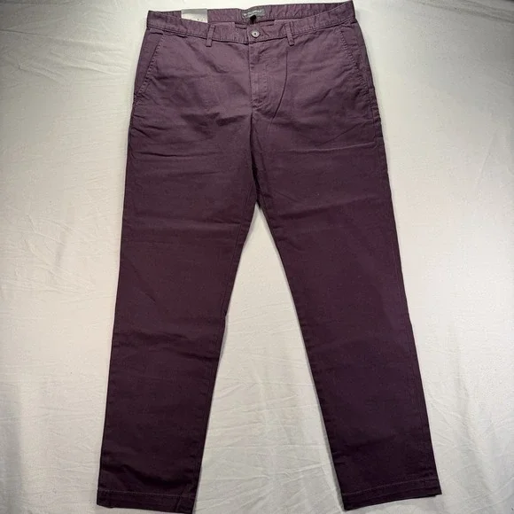 Banana Republic Lived In Chino Pants Mens 36x32 Purple Skinny Fit Preppy NWT