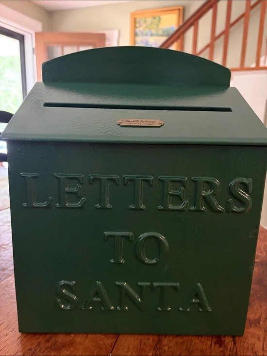 Magnolia Hearth & Hand  Hunter Green 'Letters to Santa' Mailbox heavy metal