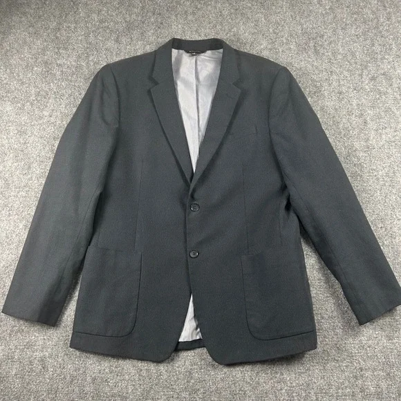 Banana Republic Blazer‎ Men 44L Blue Standard Fit Cotton Textured Sport Coat