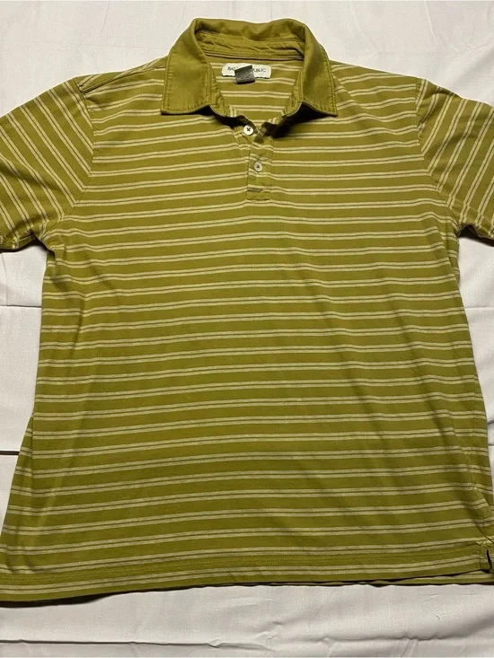 Banana Republic Striped Olive Polo