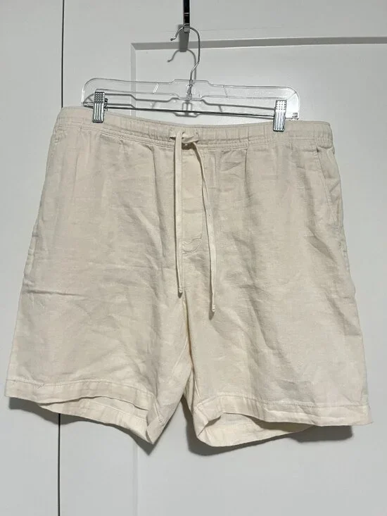 New Banana Republic Large Ivory Beige Linen Deck 7