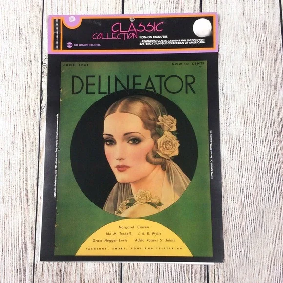 VTG Butterick DELINEATOR Iron On Transfer 1931 Americana‎ Classic Collection