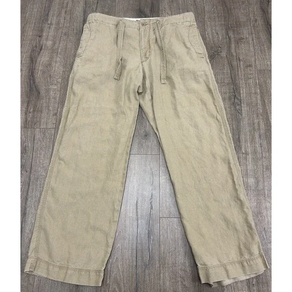 Vintage Banana Republic 100% Linen Pants Men’s 36 X 30 Beige Drawstring Y2K