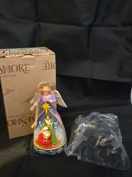 Jim Shore Heartwood Creek Angel Ornament With Nativity Scene 4011913 with box