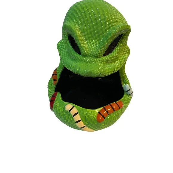 Disney Nightmare Before Christmas Oogie Boogie Ceramic Candy Dish Green 11 Inch‎