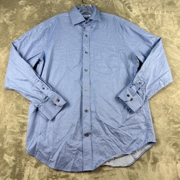 Banana Republic Mens Light Blue Long Sleeve Button Down Shirt Size M 15-15.5