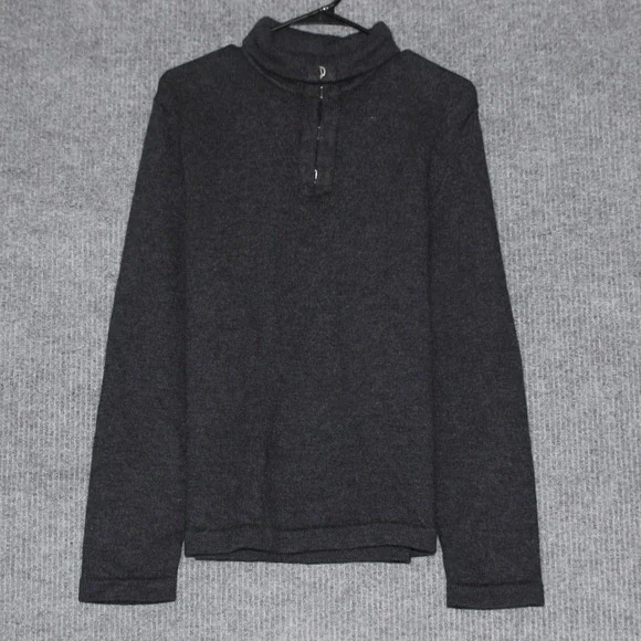 Banana‎ Republic Extra Fine Merino Wool Quarter Zip Mock Neck Sweater Mens XL