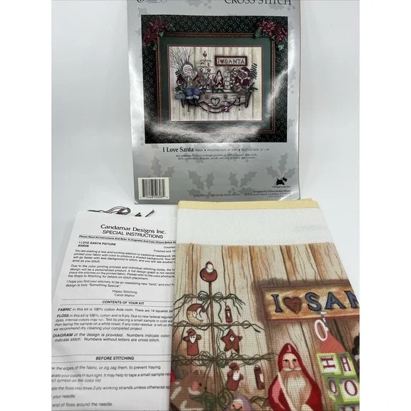 Santa Cross Stitch Pattern Needle Thread Instructions 18