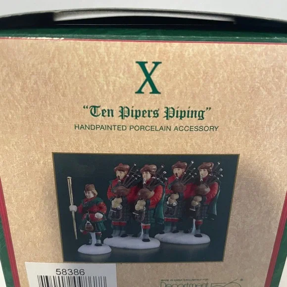 Department 56 Ten Pipers Piping 12 Days of Christmas Dickens Village‎