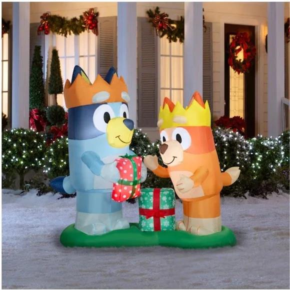 Gemmy‎ Bluey & Bingo Lighted Airblown Christmas Inflatable 6ft Holiday Presents