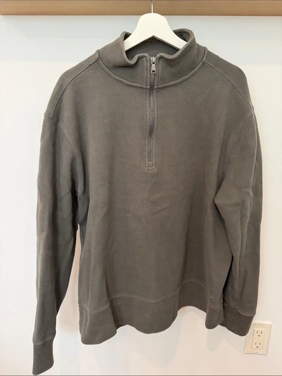 Banana Republic Men's Quarter-Zip Sweater Jacket in Olive