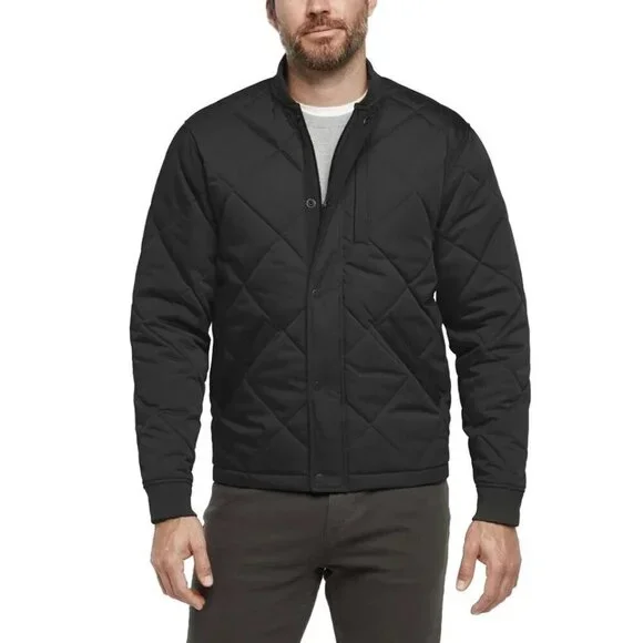 NWOT Banana Republic Men's XL Black Quilted Bomber Jacket Polyester