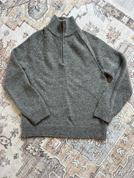 Banana Republic Men's Charcoal Half-Zip Wool/Cashmere Sweater