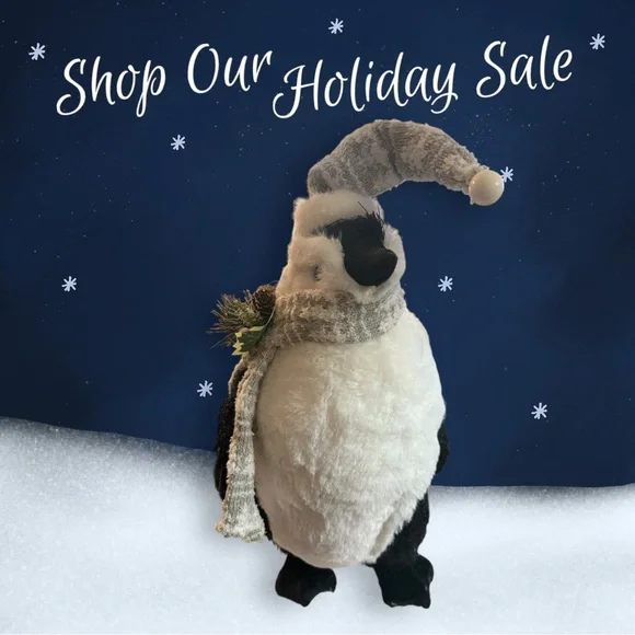 Festive‎ Penguin Plush with Scarf and Hat