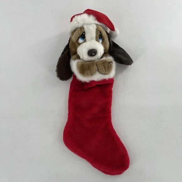 Vintage Sad Sam Puppy Dog 3D Plush Christmas Stocking Stuffed Animal Droopy‎ 19