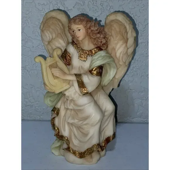 Cymbeline Peacemaker Harp Seraphim‎ Angel Collection Roman Figurine 1993 Signed