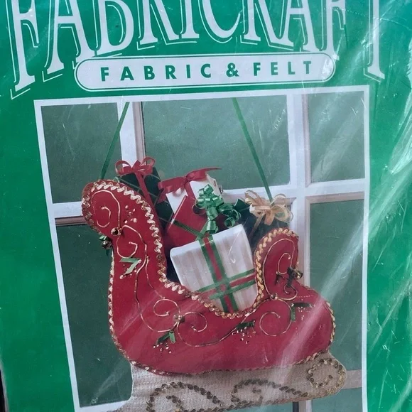 BERNAT Large 14X15 1989 Sleigh Ride Christmas‎ Fabric & Felt Fabricraft W00455